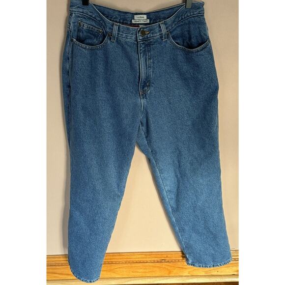 LL Bean Double L Jeans 14 Relaxed Fit Red Fleece - Lined Womens - Picture 1 of 4
